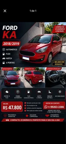 Ford KA 1.5 SE 12V Flex 5P Aut. 2019