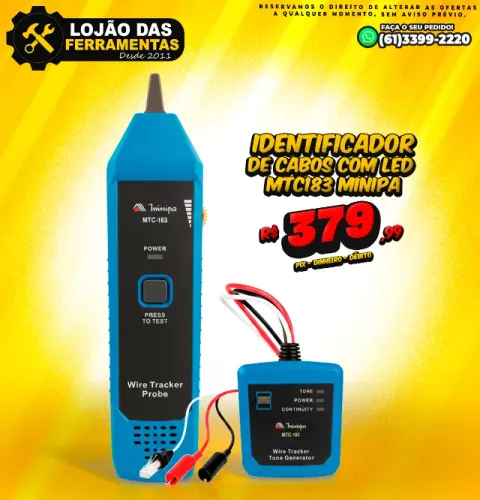 Identificador de Cabos Com Led Mtc183 Minipa