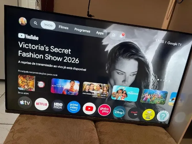 TV SMART PHILIPS GOOGLE TA6 LT - 43 POL - Funcionando, Controle Remoto Original