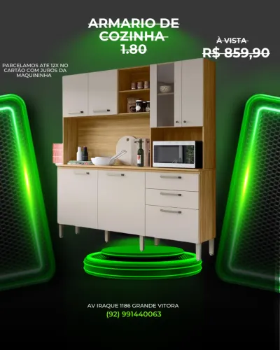 Armário de cozinha em promoção direto da fábrica