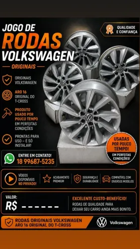JOGO DE 4 RODAS ORIGINAIS VW
