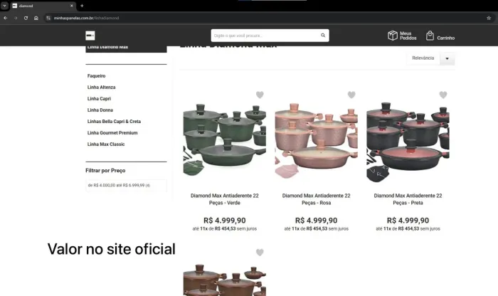 Panelas de Cerâmica Linha Diamond Max da Casa Lar