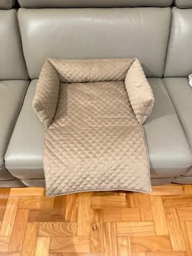 Cama Pet Acolchoada Bege com Laterais para Cachorro ou Gato