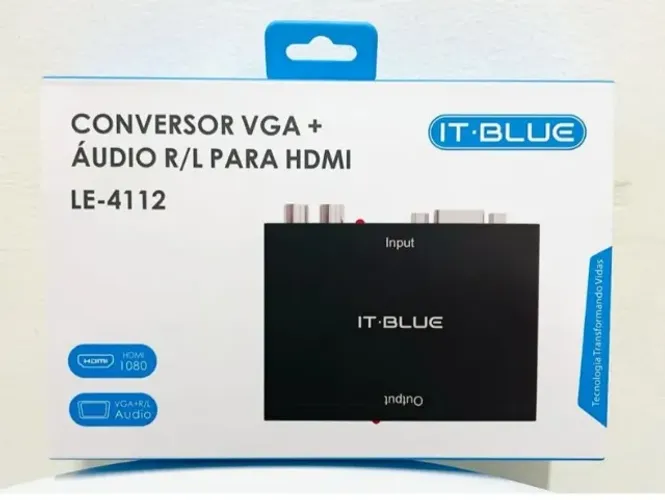Conversor VGA + AUDIO R/L x HDMI - Entrega Grátis