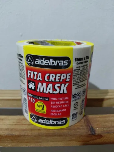 Fita Crepe 710 (18mm x 50m) - Pacote com 6 un