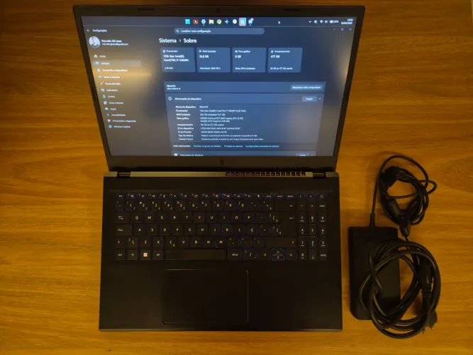 Nitro V 15 - i7, 16gb de RAM, 4050 6gb de VRAM, 512gb SSD