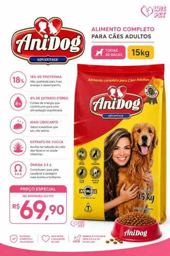 ração pra cachorro Anidog 15kg 