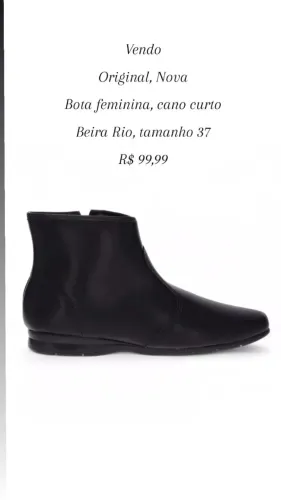 BOTA FEMININA CANO CURTO BEIRA RIO 37 NOVA ORIGINAL