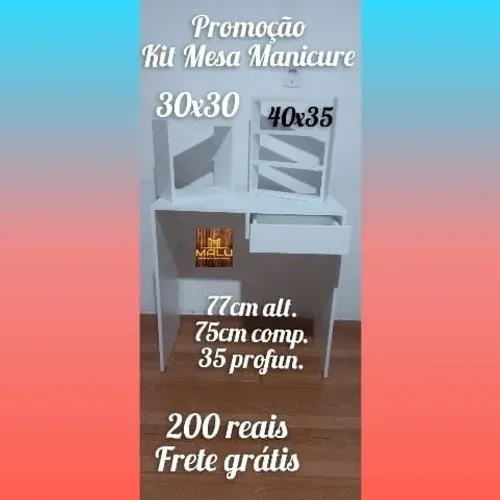 Promoção kit mesa manicure