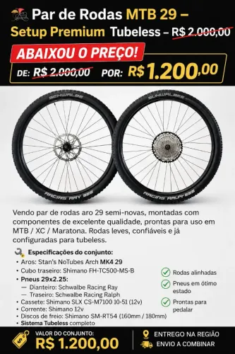 RODAS ARO 29 MTB TUBELESS