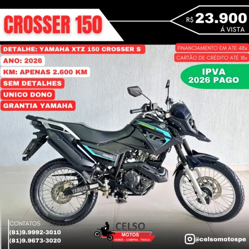 XTZ 150 CROSSER 150 S 2026 c/2.600km IPVA26 PAGO FINANCIO 48x aceito sua moto 