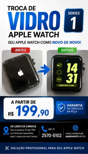CONSERTO DE APPLE WATCH 1 TRINCADO 