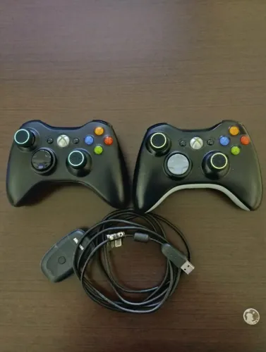 Dois Controles para Xbox 360 ou PC com Receptor tudo Original