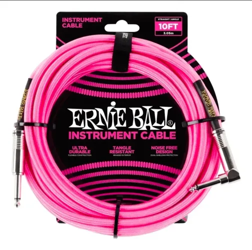 Cabo Ernie Ball Braided 3,05mts 6077 Guitarra/violão/baixo