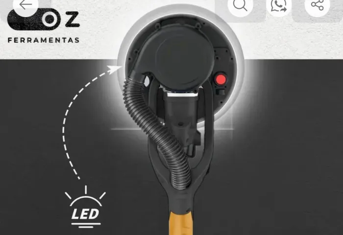 lixadeira de parede e teto com bolsa e Led