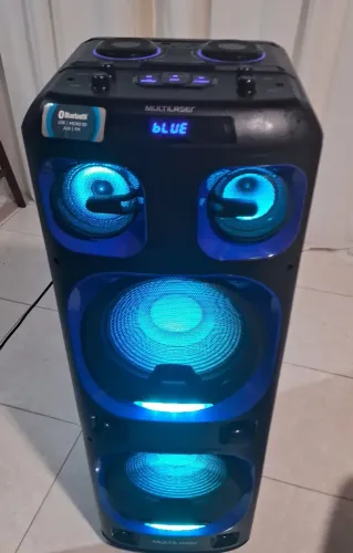 Torre de Som Potente 2.000W c/ Leds/Stéreo/Amplificada/Bluetooth/kit Microfone (brinde)