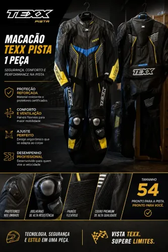 Macacão texx pista 1peça.