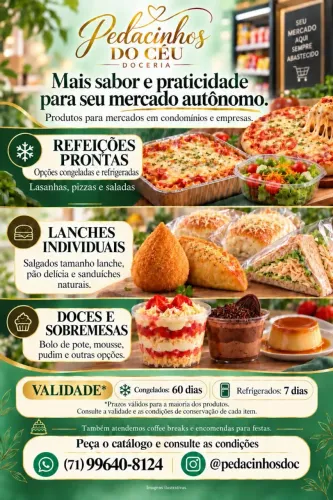 FORNECIMENTO DE SALGADOS, DOCES E BOLOS PARA FESTAS E EMPRESAS