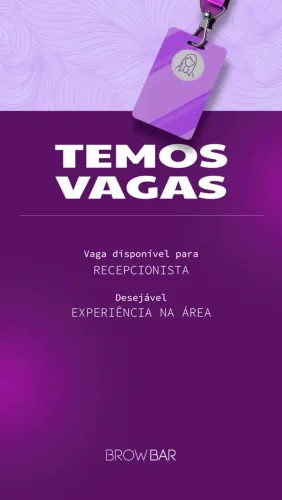 Vaga de recepcionista para salão de beleza
