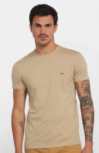 Camisa Lacoste bege TAM G - ORIGINAL