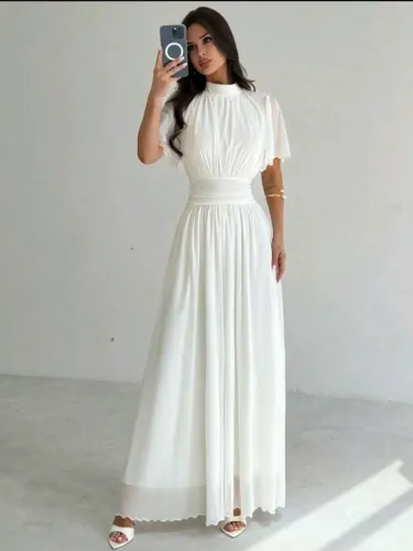 Vestido longo branco noiva civil