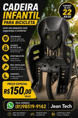 Vende-se Cadeira de Bicicleta Infantil