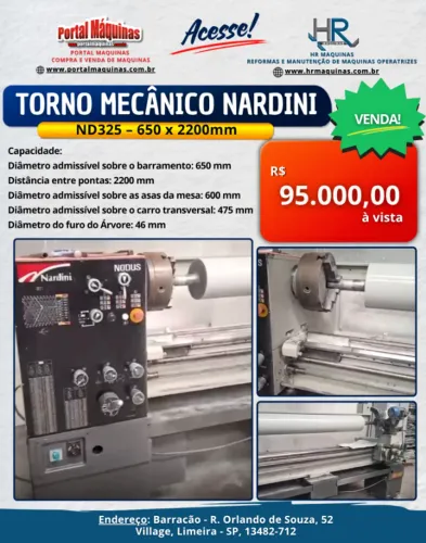 Torno Mecânico NARDINI ND325 - 650 x 2200mm