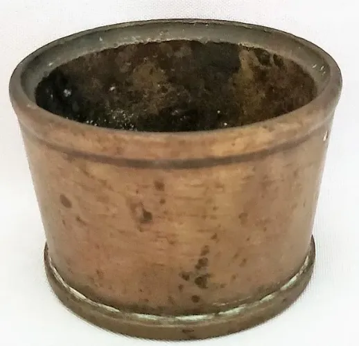 Pilão Almofariz Em Pesado Bronze Maciço Dourado Sem Pistilo