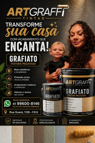 Projetada, grafiato e textura direto da fábrica.