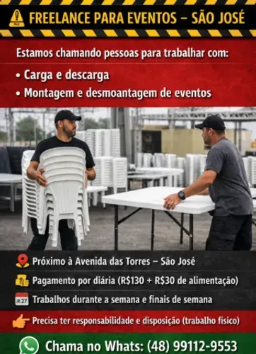 FREELANCE PARA EVENTOS - SÃO JOSÉ