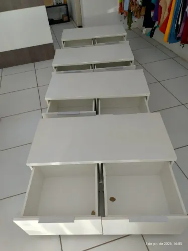Gaveteiro Baixo Branco 100% MDF com 2 gavetas -