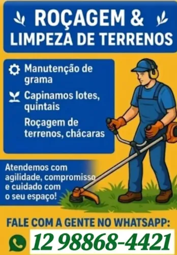 Serviço de limpeza de terreno,poda, roçagem