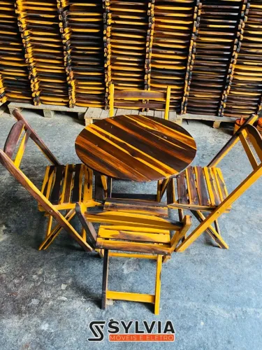 CONJUNTO DOBRÁVEL REDONDO 70X70 