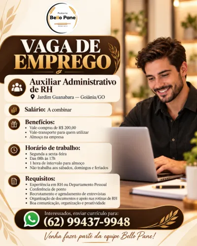 Contrata-se Auxiliar Administrativo em RH 