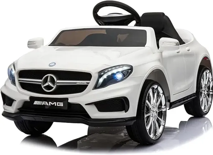 Locação Mini Veículo Carro Elétrico Mercedez Bens Branco controle remoto 12V