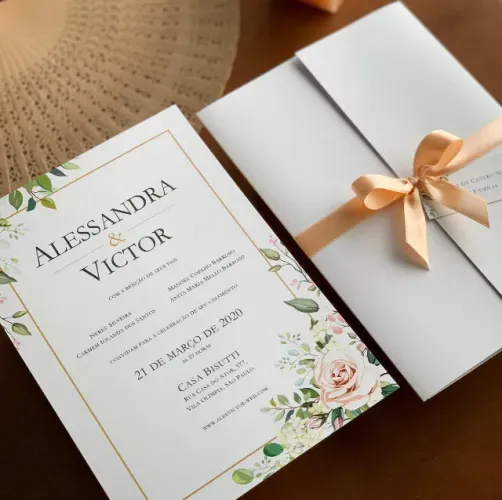 Convite de casamento manufaturado