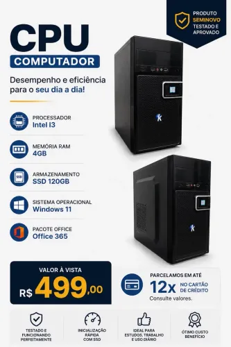 Computador CPU Intel I3