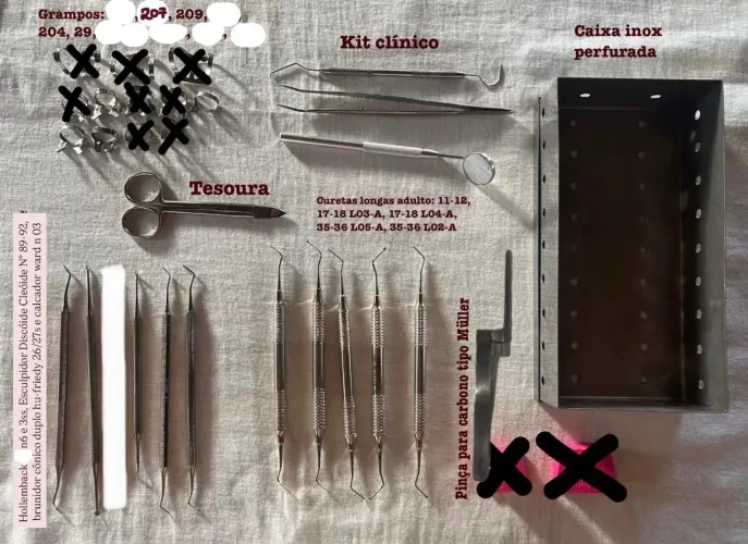Caixa em inox para dentistica