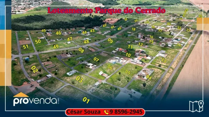 Venha comprar o seu Lote a prestação, no Parque do Cerrado em Luziânia, aproveite os preço