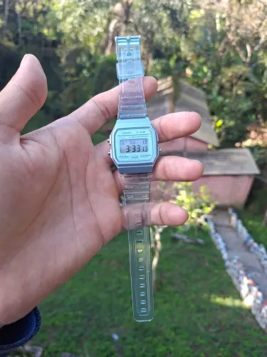 Relógio Casio Vintage F-91WS Original - Transparente Casual