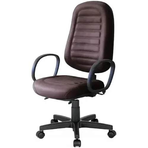 Cadeira presidente giratória c/ braço com costura back system