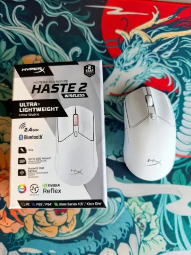 Mouse Gamer HyperX Pulsifire Haste 2 Sem Fio Super Leve - Caixa Aberta