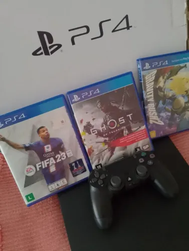 Ps4 slim+controle+3jogos aceito oferta e cartão