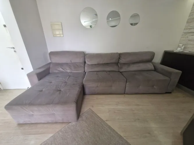 Sofá reclinável e retrátil com chaise longue 3,30m