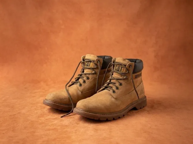Bota Caterpillar CAT WALKING MACHINE Bege de couro