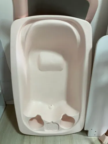 Banheira de bebê Galzerano Acqua Premium rosa com redutor para recém nascido