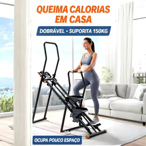Simulador de Escada Dobrável para Exercício em Casa. Compacto, Suporta até 150kg.