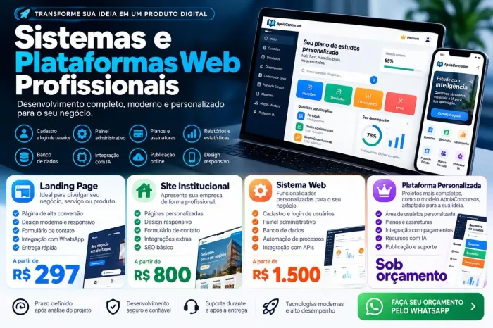 Desenvolvimento de Sistemas SaaS, Plataformas Web e Apps
