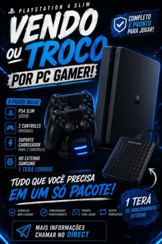 PlayStation 4 Slim 500GB Completo | 2 Controles + HD 1TB