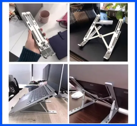 Suporte dobrável para notebook em alumínio com ajuste ergonômico Novo